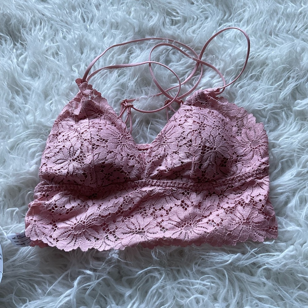 🆕PINK DAMSEL PINK RECYCLED CROCHET‎ BRALETTE